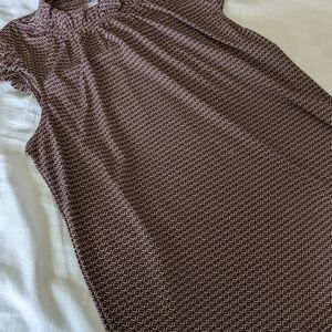 Adrianna Papel Brown, Black and White Flutter Sleeveless Top